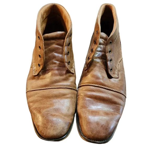 Steve Madden Brown Leather Ankle Boots Size 12 - Picture 2 of 10